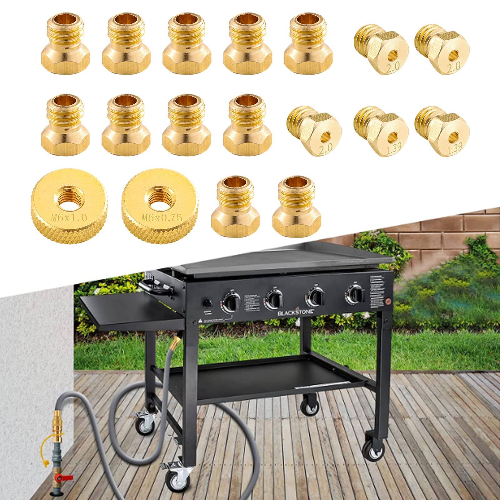 Catilon Natural Gas Orifices Nozzle Conversion Kit, Propane to Brass