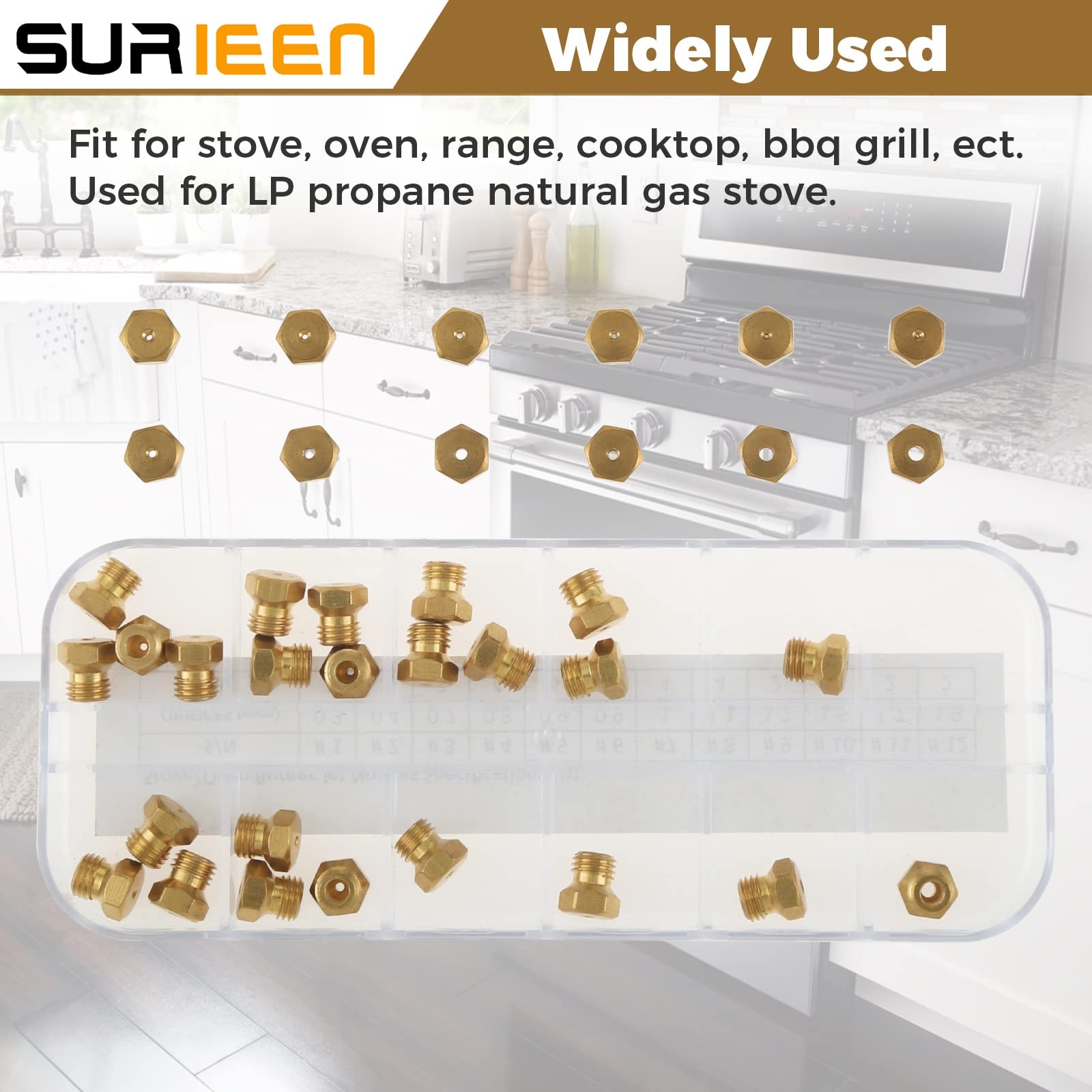 SURIEEN Range Stove Oven Orifice Conversion Kit, Natural Gas to Bronze