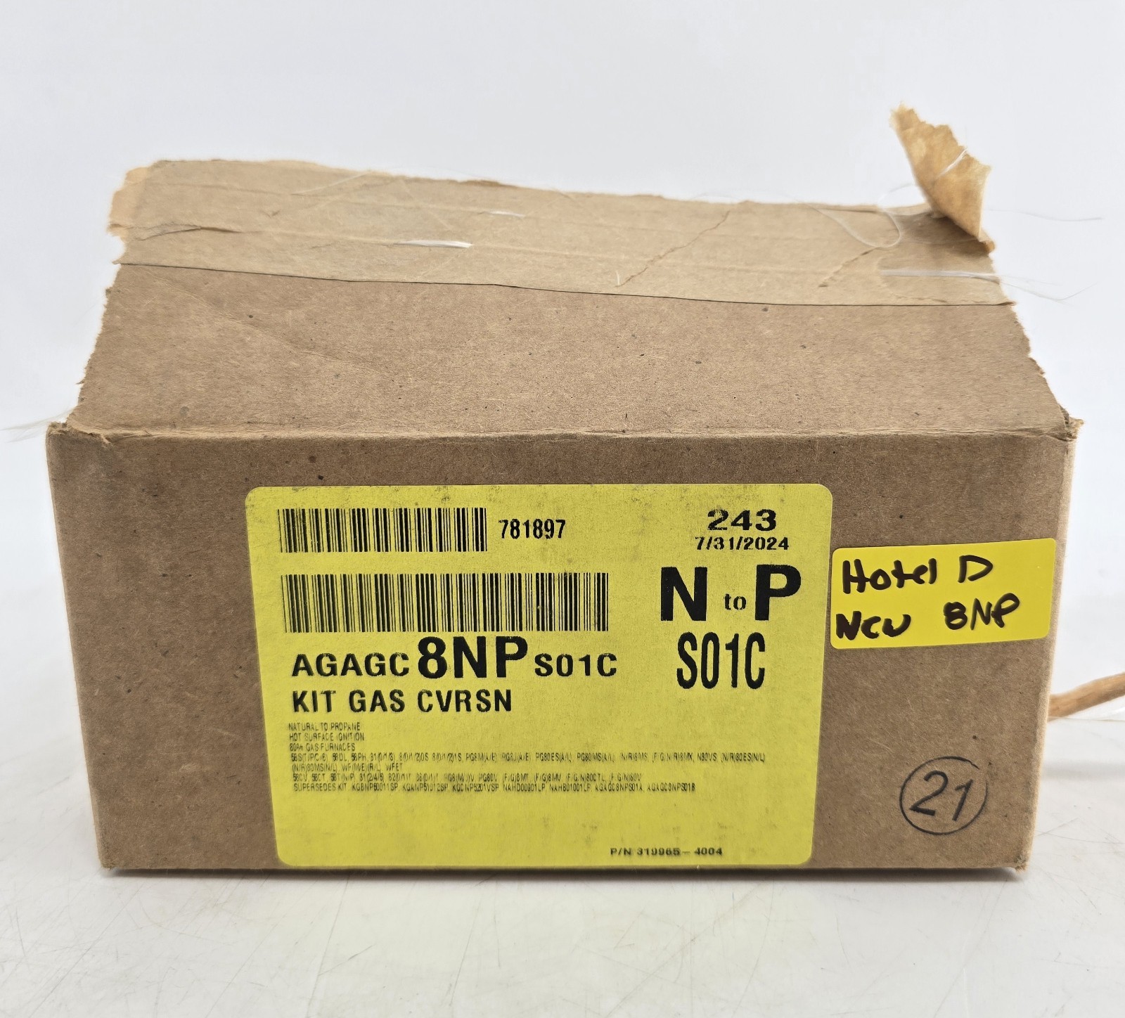NEW Gas Conversion Kit Carrier AGAGC 8NP 80% Natural To LP Bryant Payne
