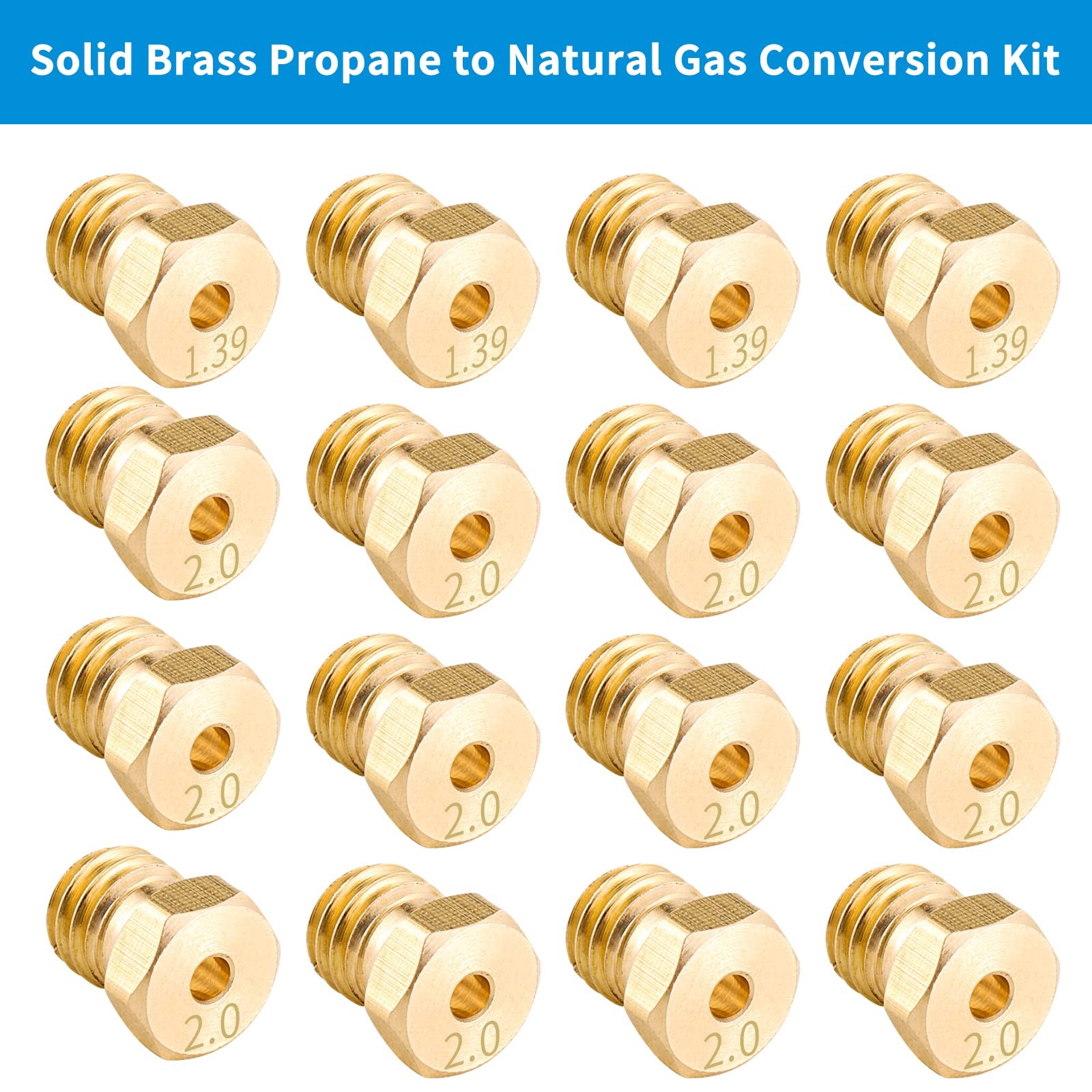 Catilon Natural Gas Orifices Nozzle Conversion Kit, Propane to Brass