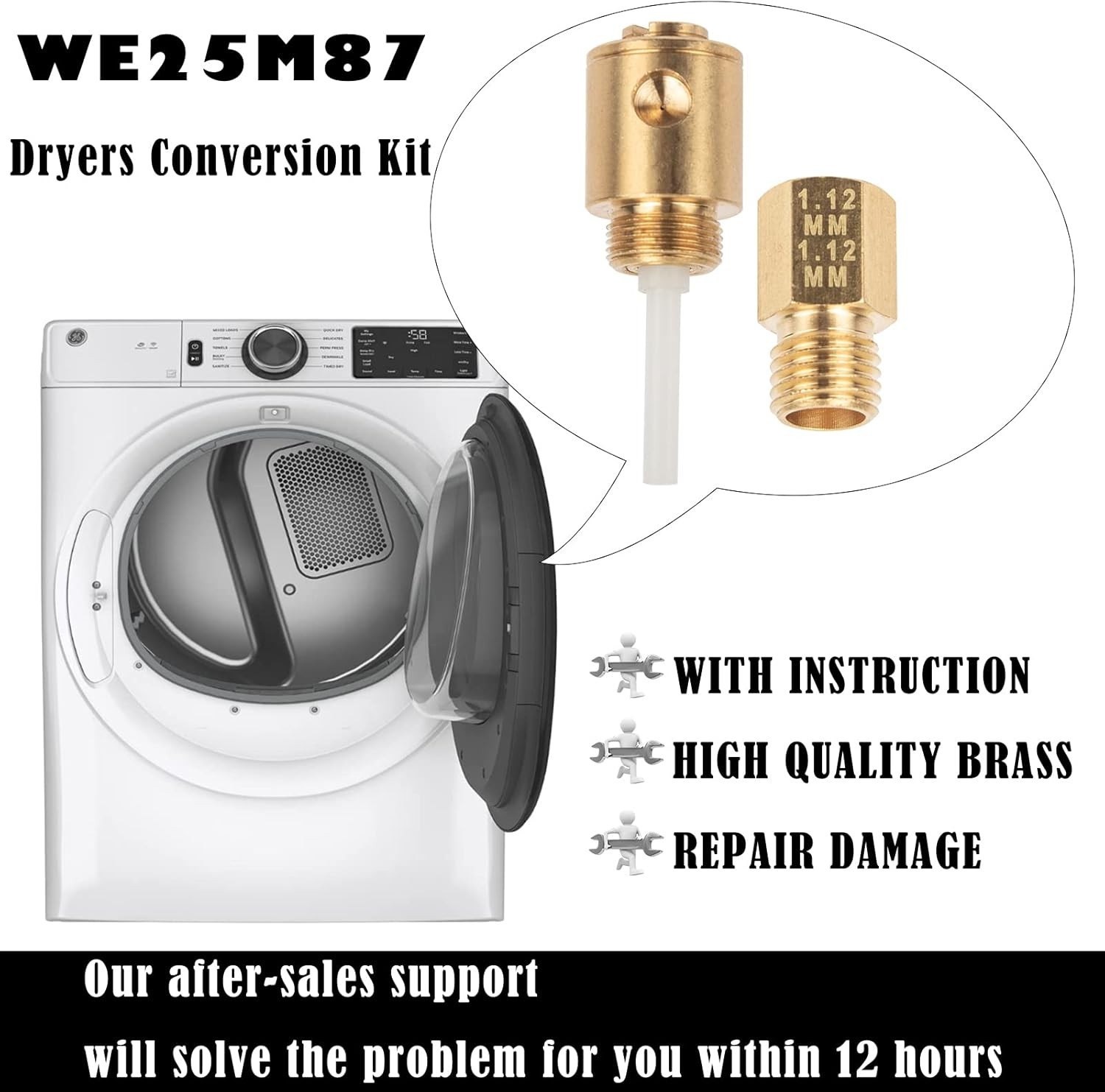 WE25M87 Gas Stove Propane Conversion Kit Replacement for GE WE25M87 Dryer