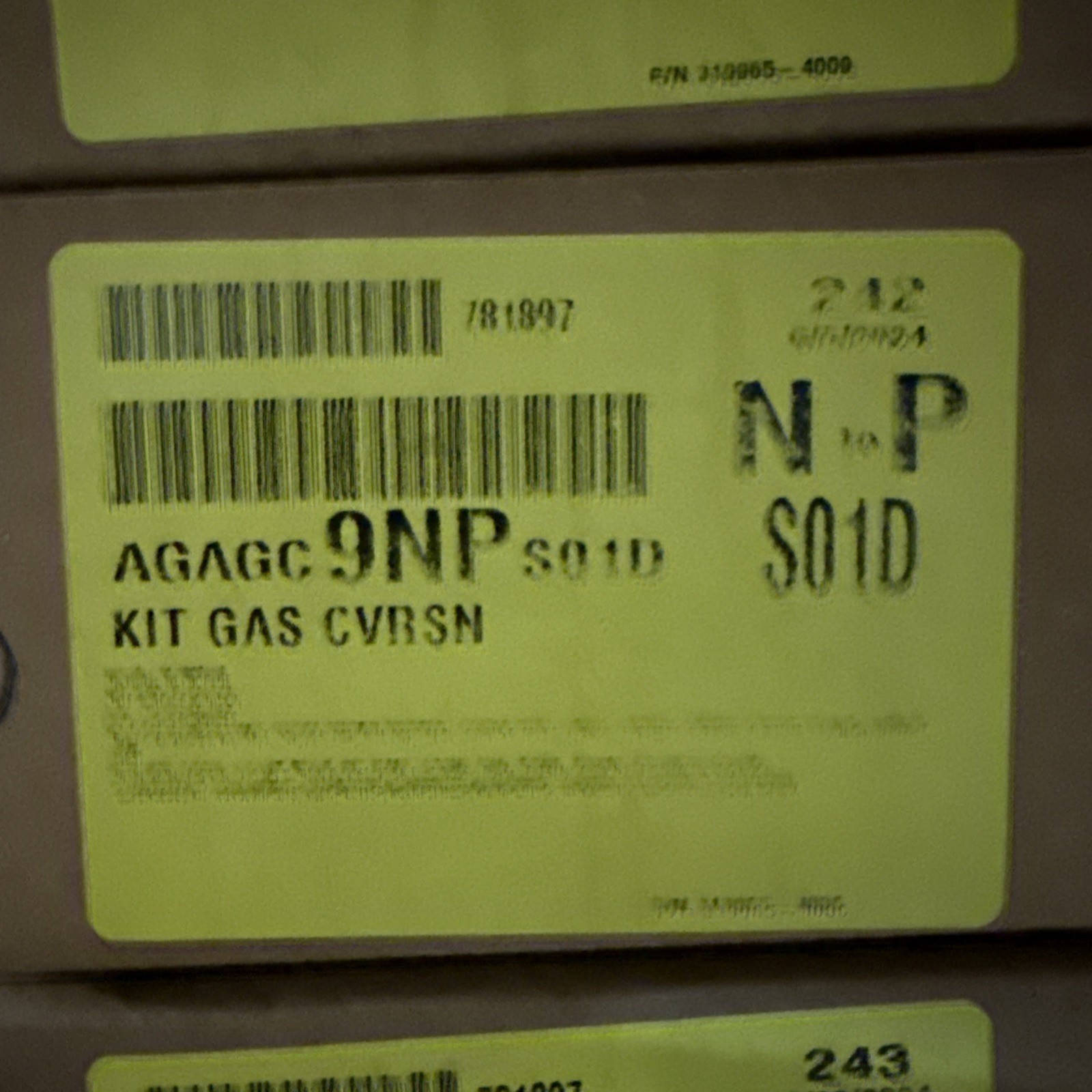 NEW Gas Conversion Kit Carrier AGAGC 9NP 90% Natural To LP Bryant Payne