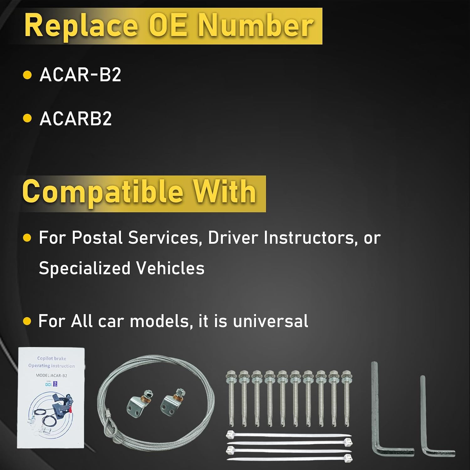 Right Hand Drive RHD Conversion Kit,Passenger Side Universal Dual Control Gas an