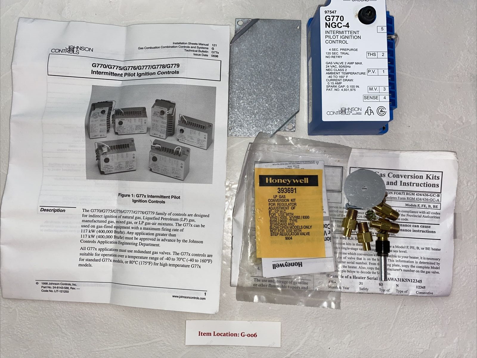 CONVERSION KIT Natural to LP Gas Model 099251