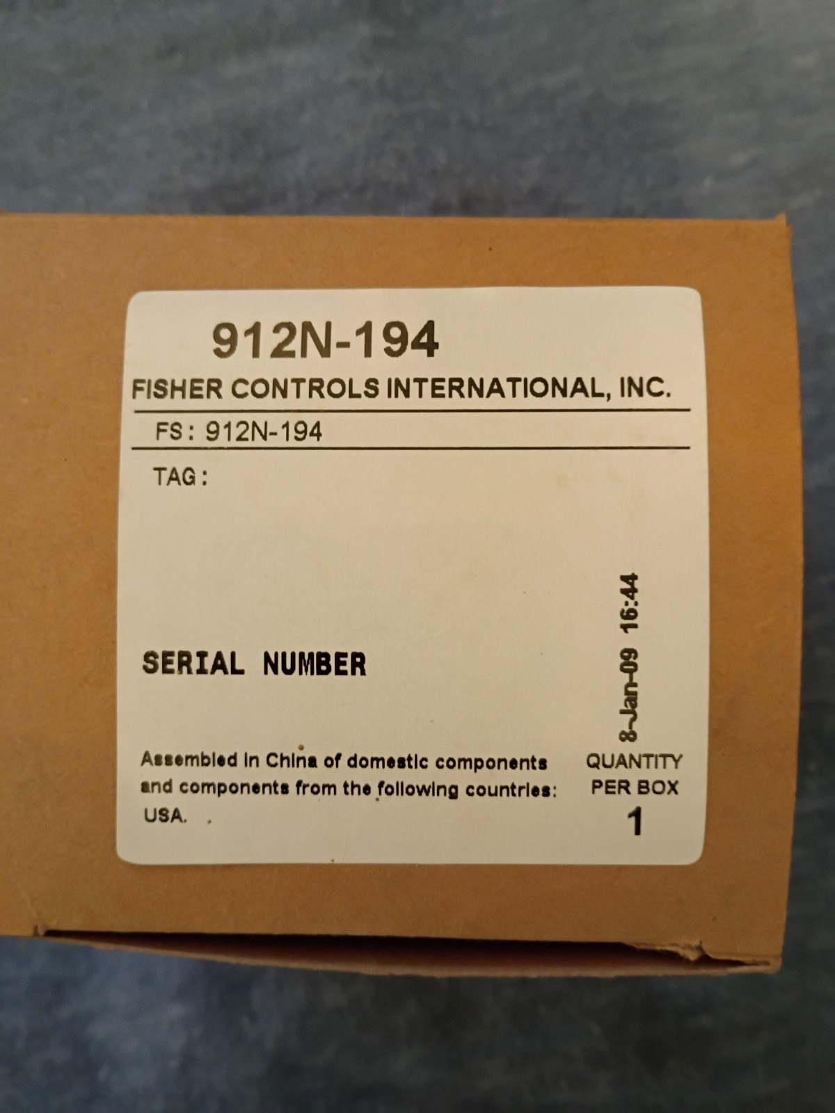 FISHER CONTROLS GAS REGULATOR 912N-194 NEW IN BOX