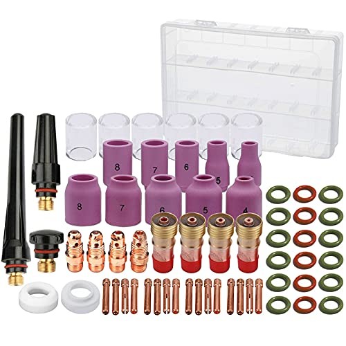 63PCS TIG Welding Torch Accessories kit Nozzle Collets Body Stubb Stubby Gas