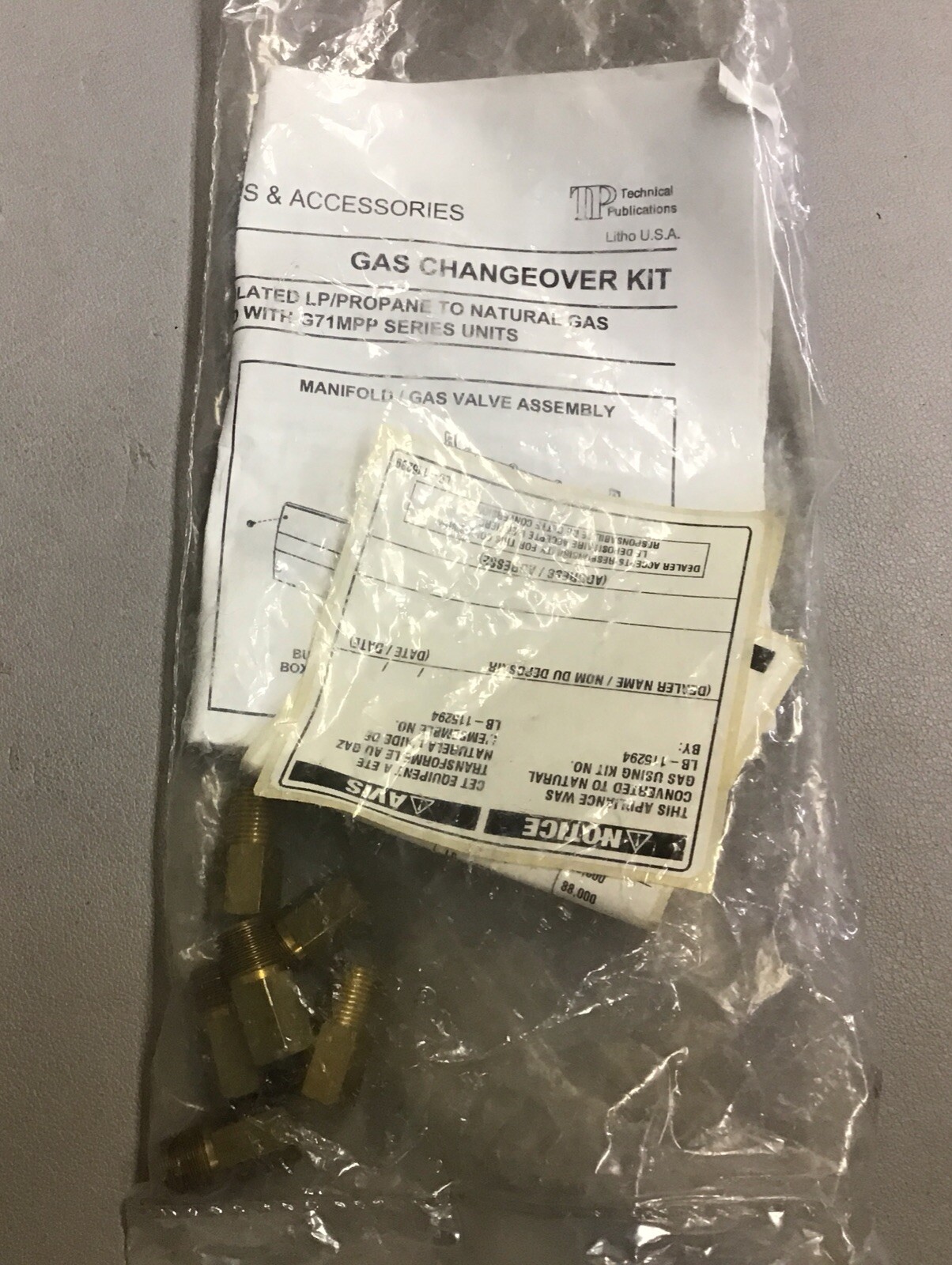 Lennox Gas Changeover Kit 101532-01 VK8105R (r24)