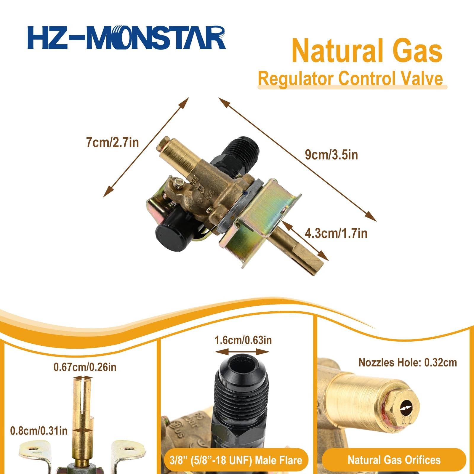 HZ-MONSTAR Natural Gas Conversion Control Valve Kit, Grill Burner…