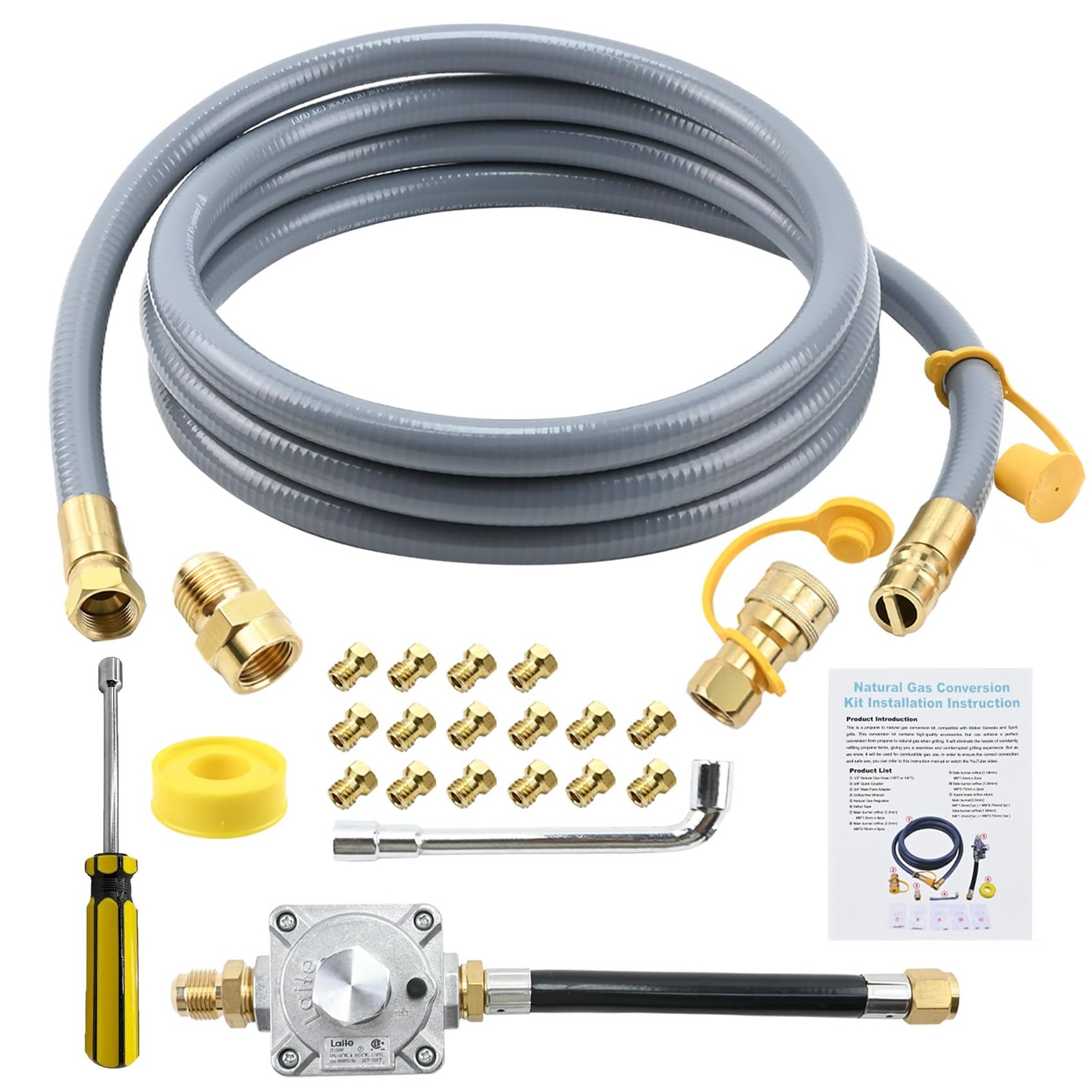 Propane to Natural Gas Conversion Kit for Grill Compatible with 10FT, Gray