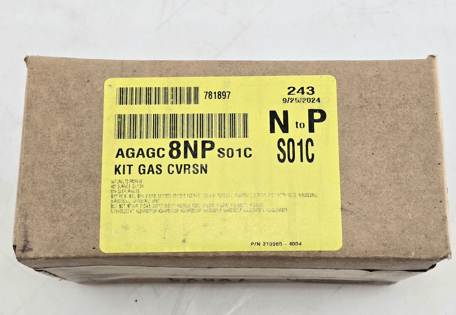 NEW Gas Conversion Kit Carrier AGAGC 8NP 80% Natural To LP Bryant Payne