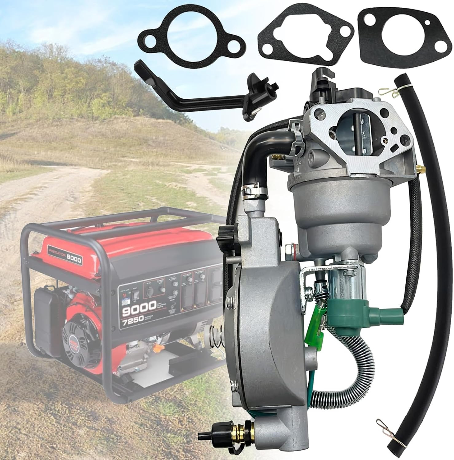 Huayi Dual Fuel Gener-Ator Carburetor LPG/CNG Conversion Kit Replacement for Pre