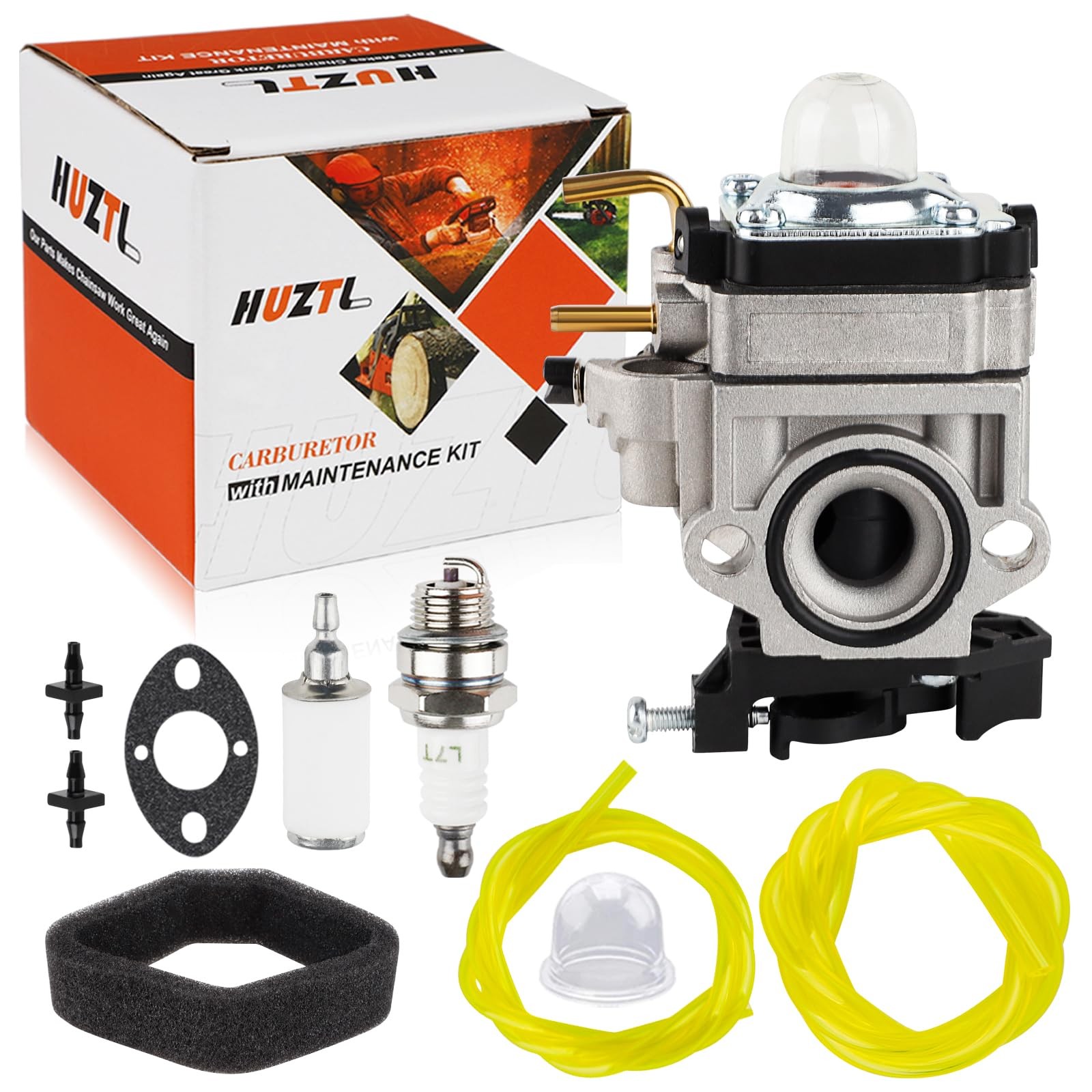 HUZTL 308054121 Carburetor Air Filter Fuel Line Kit for Ryobi RY25AXB Gray