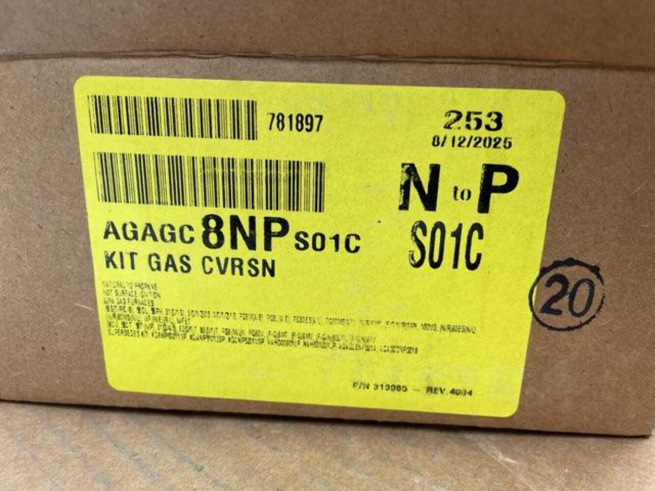 Carrier CEAGAGC8NPS01C Natural Gas to Propane Gas Conversion Kit for (80%)