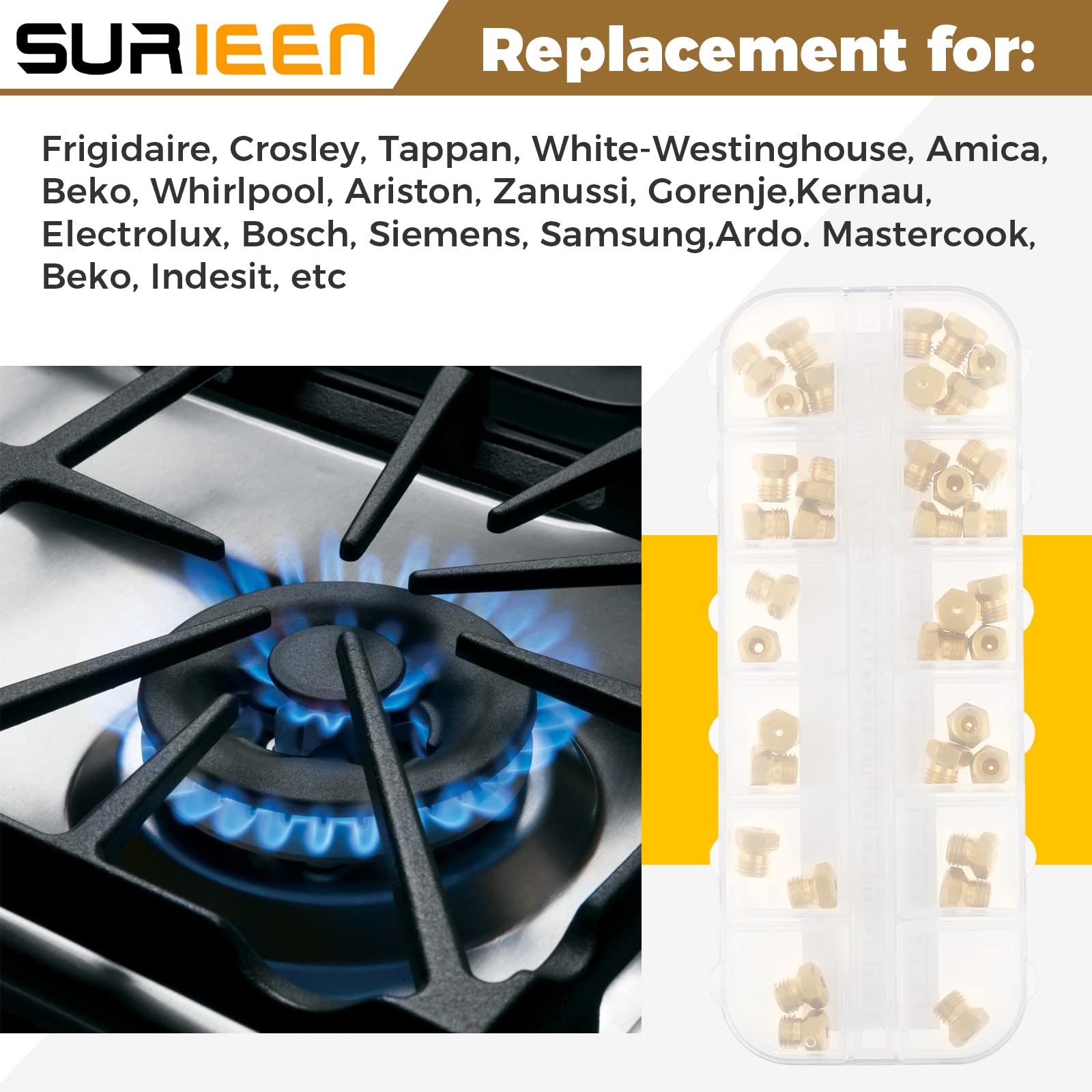 SURIEEN Range Stove Oven Orifice Conversion Kit, Natural Gas to Bronze