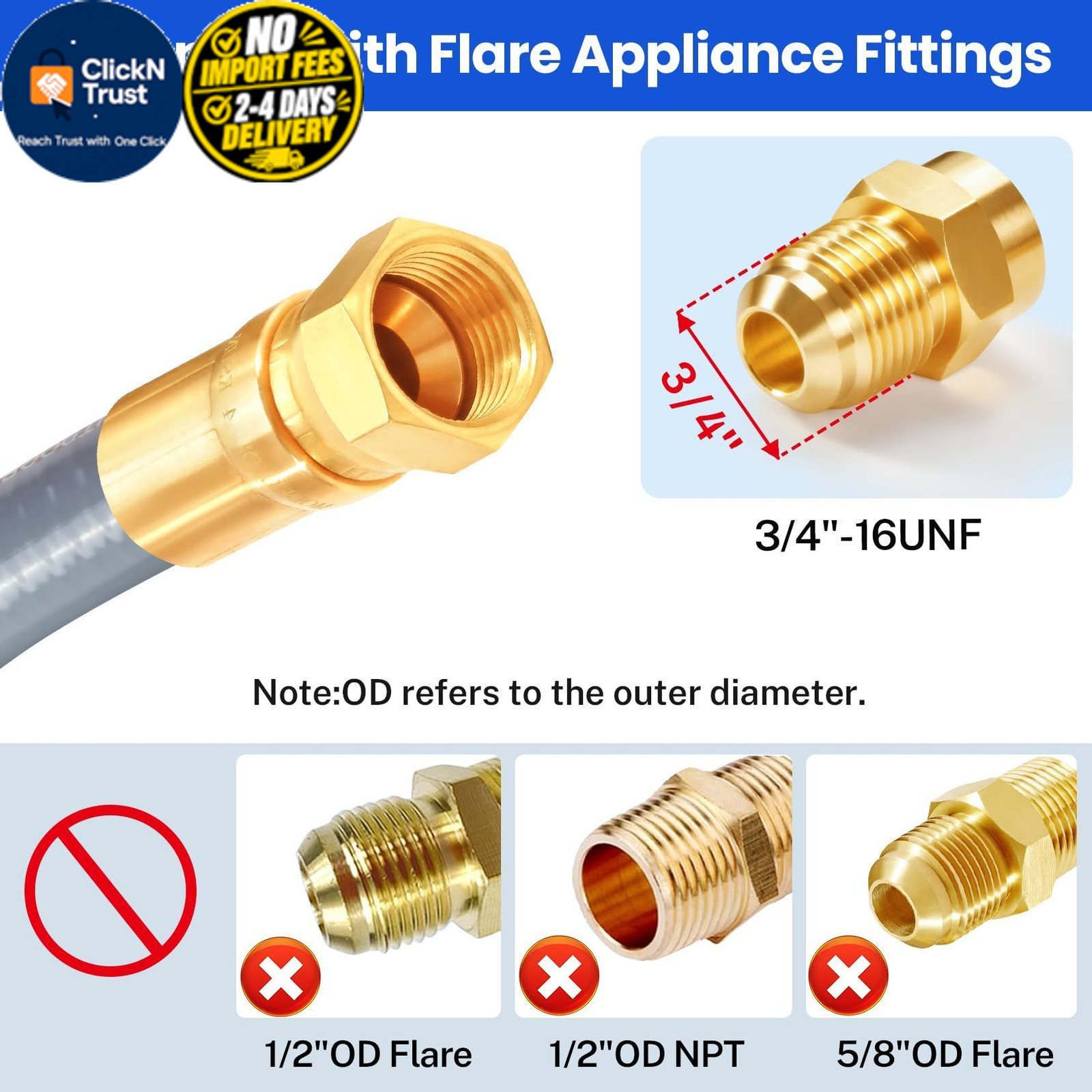 GasSaf 6 FT 1/2″ ID Natural Gas Grill Hose with Quick Connect 6 Feet, Gray