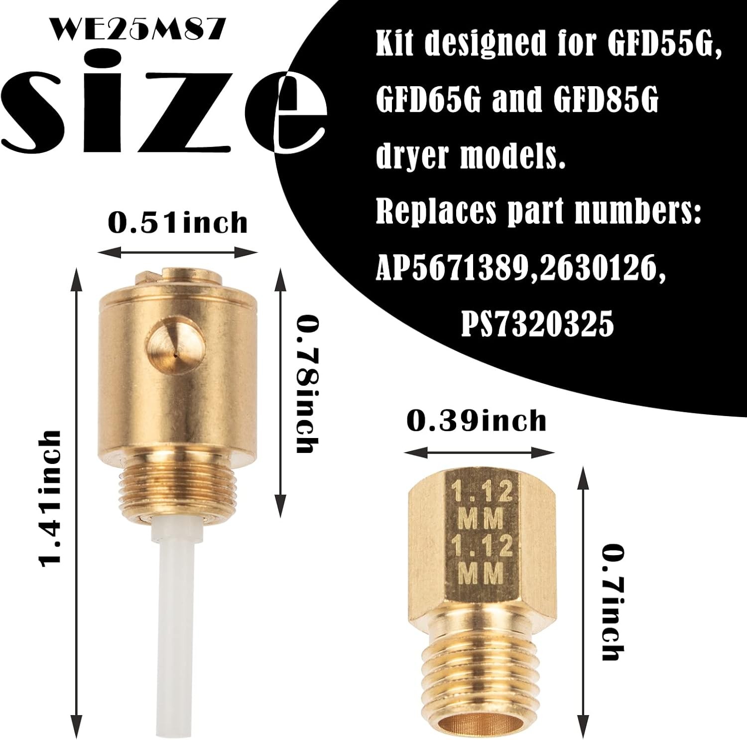 WE25M87 Gas Stove Propane Conversion Kit Replacement for GE WE25M87 Dryer