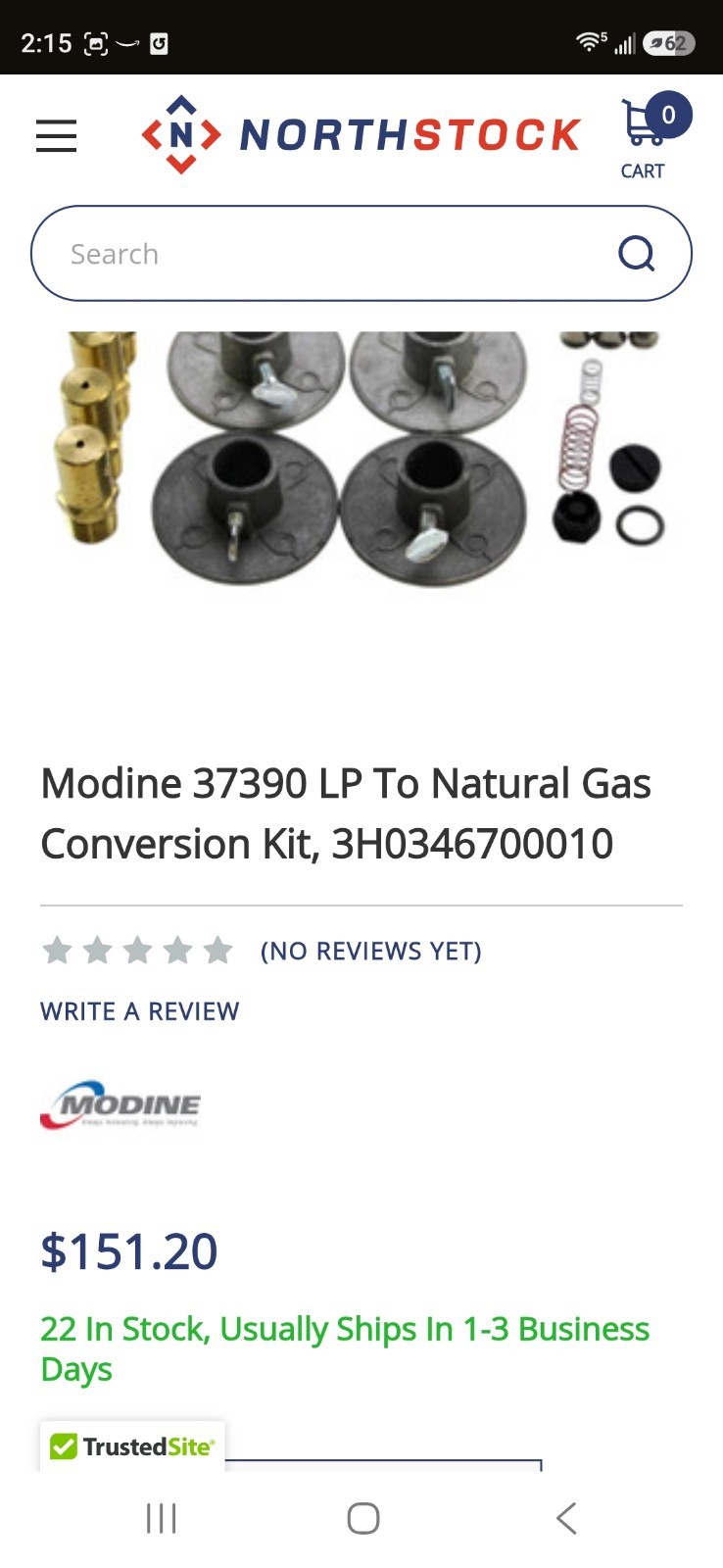 New Modine NAT/LP Conversion Kit Part #3H0346700010