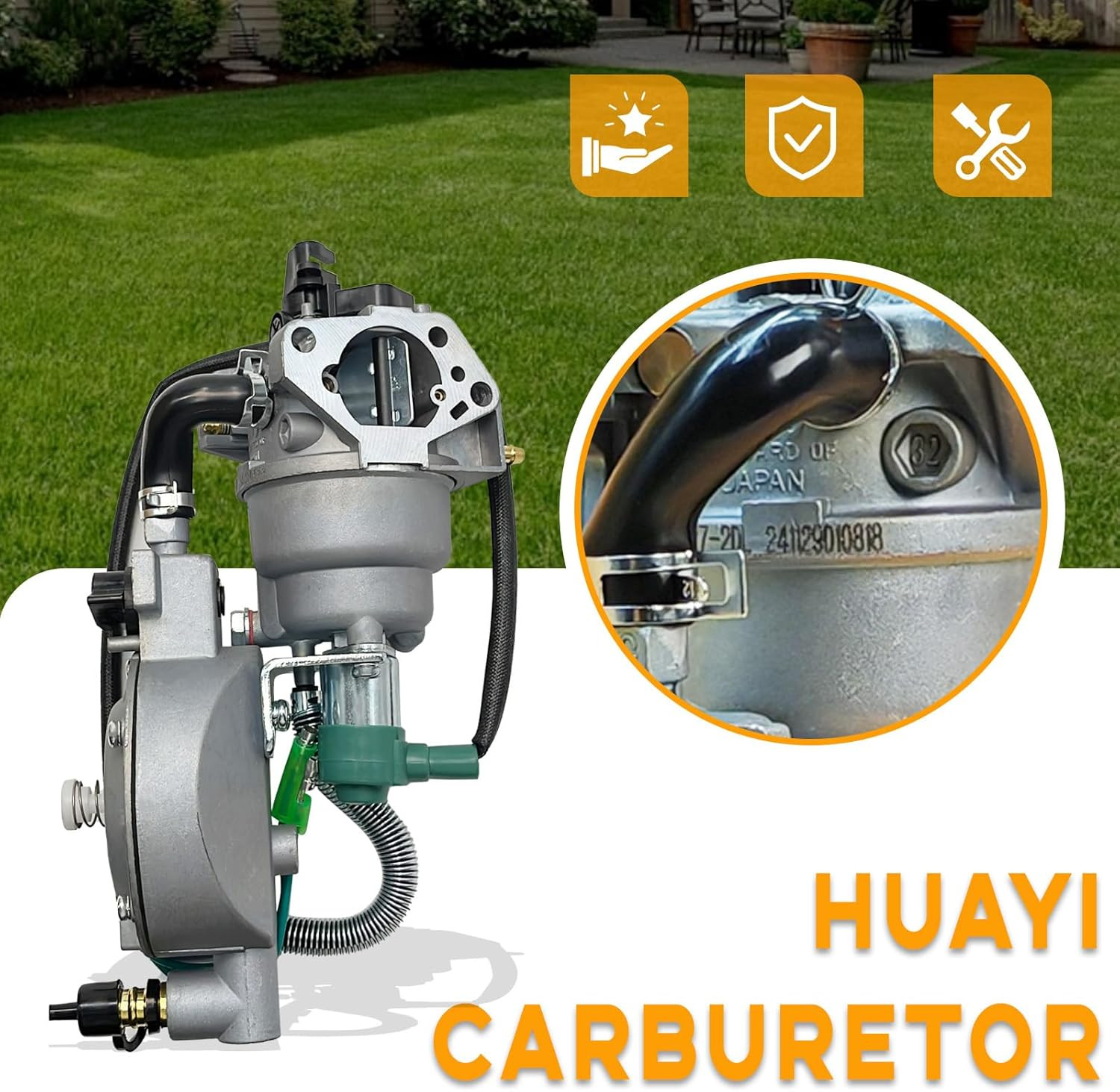 Huayi Dual Fuel Gener-Ator Carburetor LPG/CNG Conversion Kit Replacement for Pre